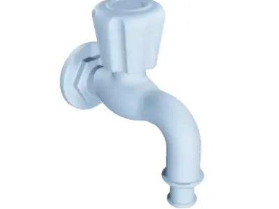 Plastic Water Tap Low-poly 3D model