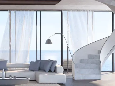 modern cool livingroom 3D model