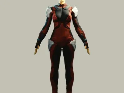 Female Alien Low-poly 3D model