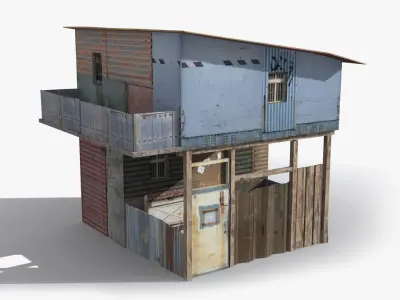 Slum x5 Low-poly 3D model