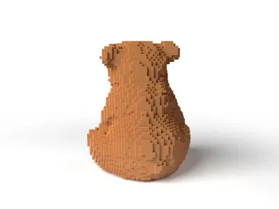 CandyBear Minecraft Voxel Low-poly 3D model