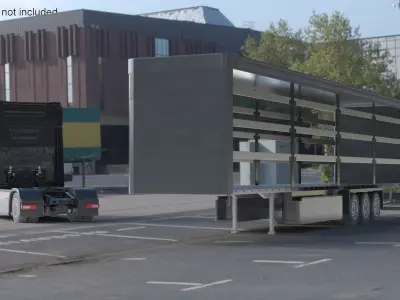  Curtain Trailer Without Canvas Black 