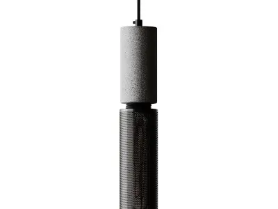Concrete Cylinder 1 Pendant Light 3D model