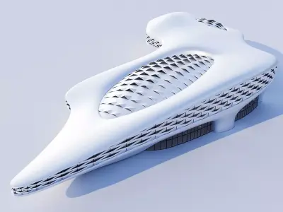 Futuristic building 8 3D model