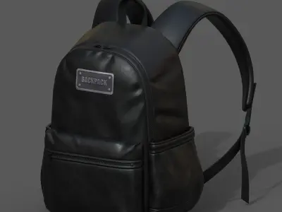 Backpack Black Generic bag baggage  3D model