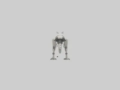 Robot version of a kangaroo model Low-poly 3D model
