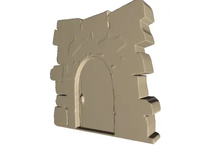 Medieval Stone Door 4 3D print model purchase