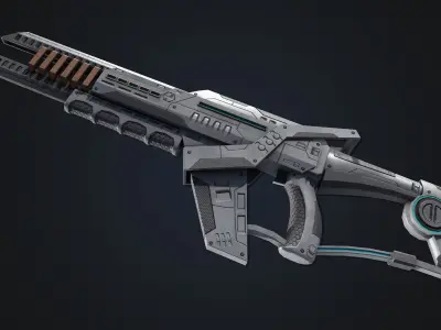 Sci fi rifle Low-poly 3D model