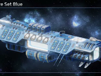 Trading Outpost Space Station Low-poly 3D model