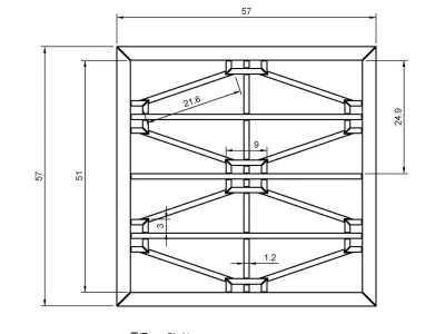 Shokko wooden window frame with square design 3D print model