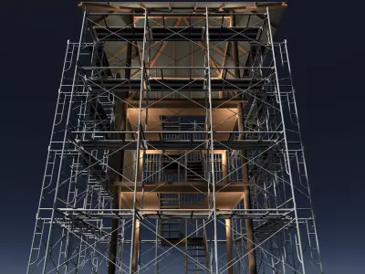 Pavilion in construction scene 26i04 3D model