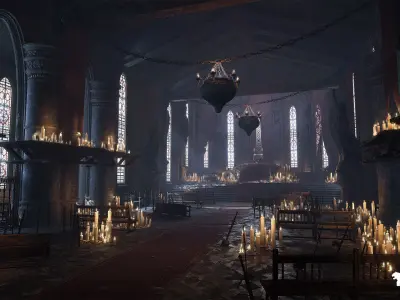 Throne Room Environment Low-poly 3D model