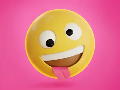 50 fully Animated Smiley Emojis Low-poly 3D model