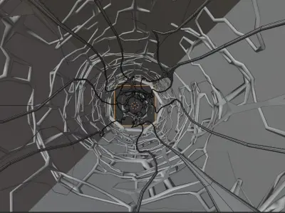 Cyberpunk sci-fi Tunnel VJ loop 3D model