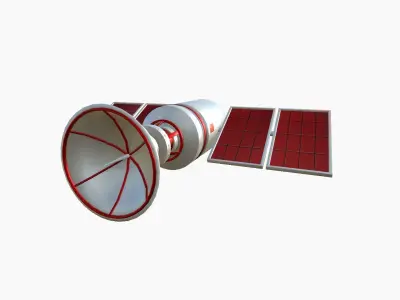 Satellite D10 China - SciFi Space Design Low-poly 3D model