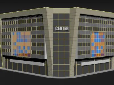 Mall center Low-poly 3D model