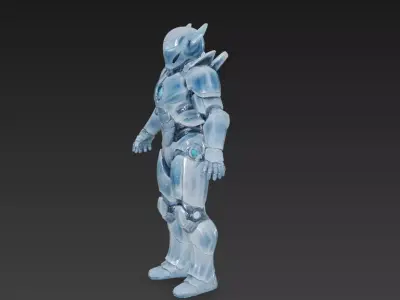 Advanced Blue Power Armor Futuristic Sci-Fi Exoskeleton 3D Model 3D model