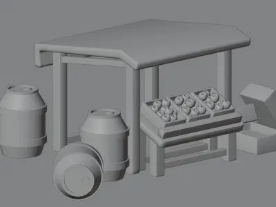 Medieval Apple Shop 3D model