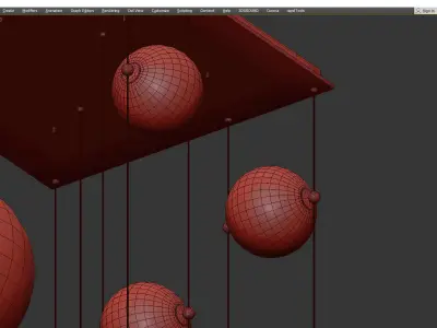  Abacus 10 Light Square LED Pendant Low-poly 3D model