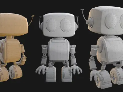 Robot PBR Game-Ready Low-poly 3D model