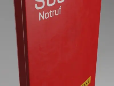 SOS info box Low-poly 3D model