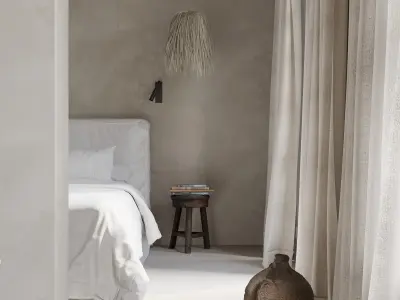Bedroom and bathroom 3D model get