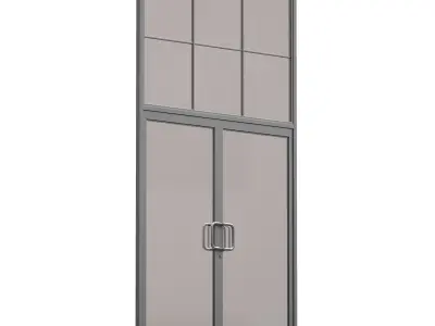 Aluminum entrance group door and window 3D model