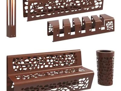 Urban street furniture 3D model