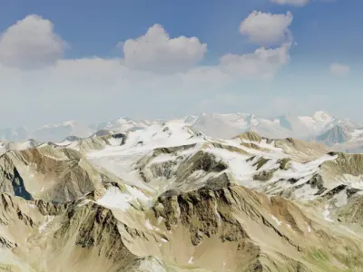 Mountains Landscape - New Zealand 3D model
