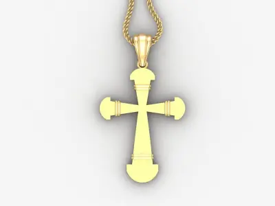 Light Gold 18K Cross Pendant 2CP094 3D print model