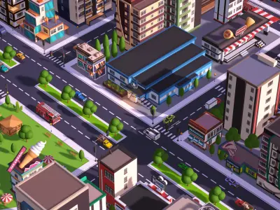 POLYPACK - Low Poly City Pack Low-poly 3D model