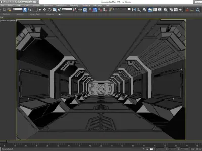 SCI FI INTERIOR SCENE SPACE SHIP Low-poly 3D model