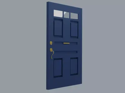 Door Modern Blue Low-poly 3D model