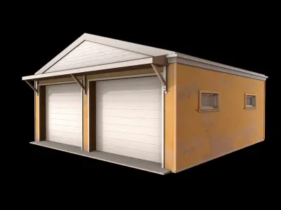 garage Low-poly 3D model 2