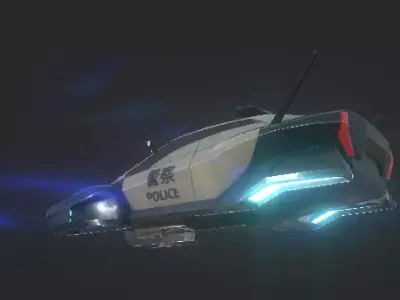 Sci-Fi Vehicle low-poly 3d model  Low-poly 3D model