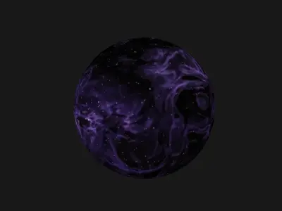 HDRI Panoramic Sky - 360 starfield - violet nebula 013 Low-poly 3D model