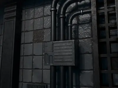 Cyberpunk Street Scene 3D model