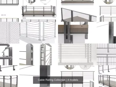 Cable Railing Collection 3D Model Pack