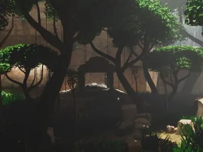 An Ancient Temple Low-poly 3D model