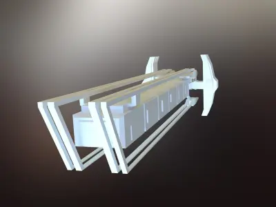 Sci-FI War spacecraft Low-poly 3D model