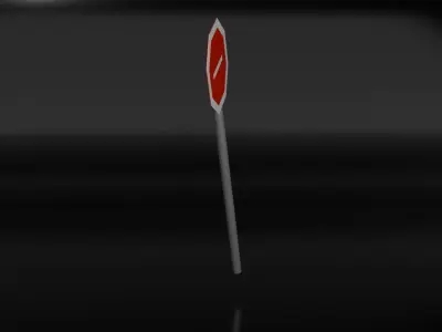 Sign Board Low-poly 3D model