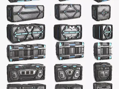 Sci-fi Container Collection 3D Model Pack