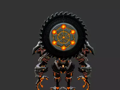 Gear Mechanical Beast Low-poly 3D model