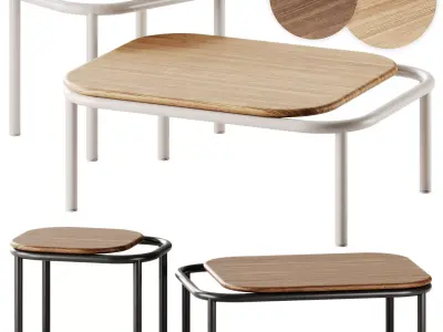 DESERT Wooden Coffee Table set  3D model