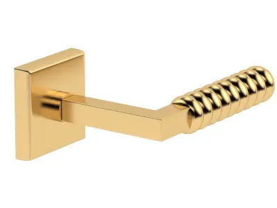 Rose Door Handle Brass 3D model