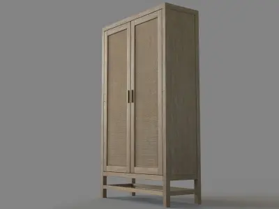 Blake Grey Wash 2-Door Cabinet 3D model