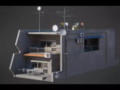 Dystopian Cyberpunk Building 1 Low-poly 3D model