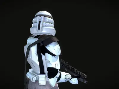 Clone Trooper Phase 2 Airborne Sharpshooter Low-poly 3D model