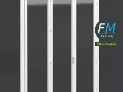 Triple French window 3D model
