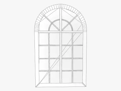 Big Arched Window Low-poly 3D model